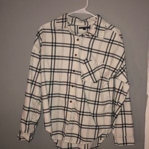 COPY - Brandy Melville white plaid flannel
